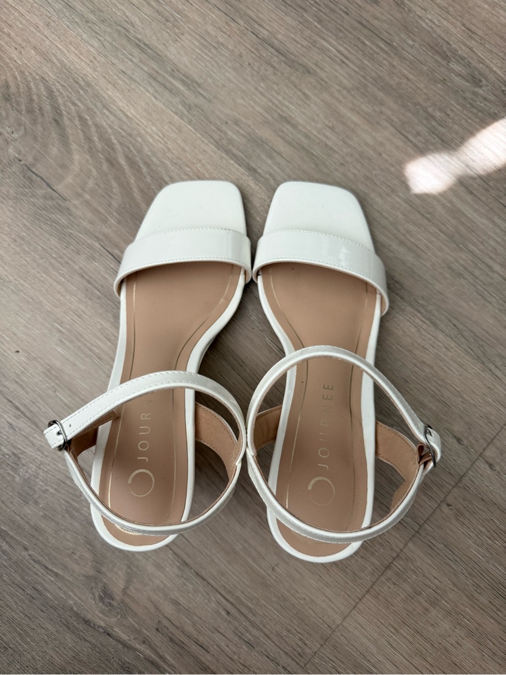 NEW White Square-Toe Ankle Strap Sandals